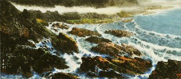 Z103 曾興平---後山日先照（台灣晨旭） 水彩 260x210cm